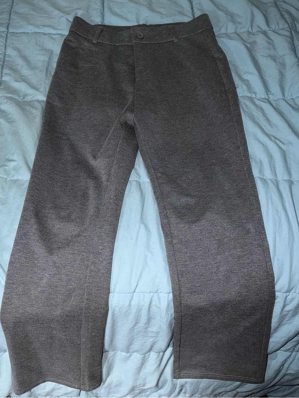 Gray Boot Cut Knit Pants